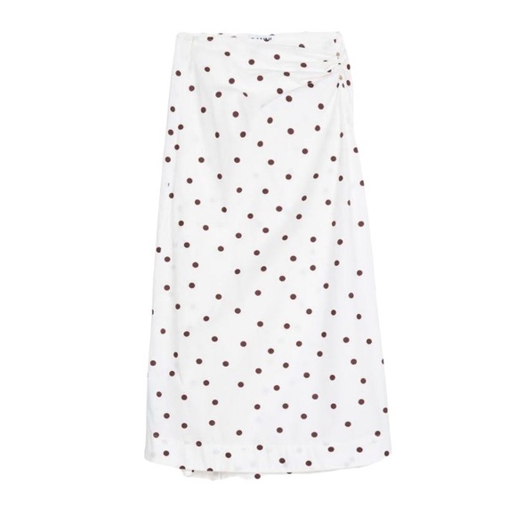 NWT Ganni Polka Dot Midi Skirt. Size 40/ small - Picture 5 of 9